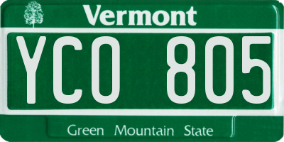 VT license plate YCO805