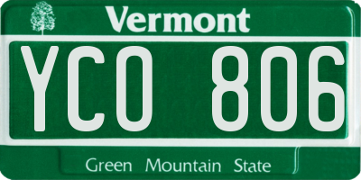 VT license plate YCO806