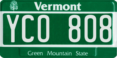 VT license plate YCO808