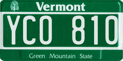 VT license plate YCO810