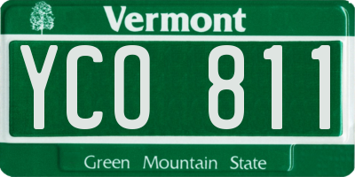 VT license plate YCO811