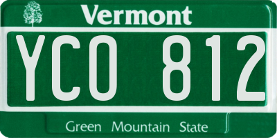 VT license plate YCO812