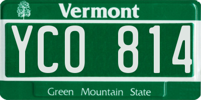 VT license plate YCO814