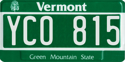 VT license plate YCO815