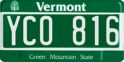 VT license plate YCO816