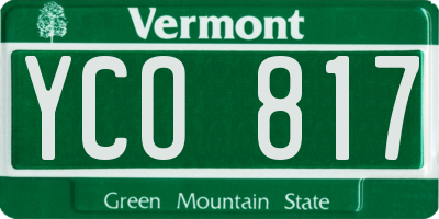 VT license plate YCO817
