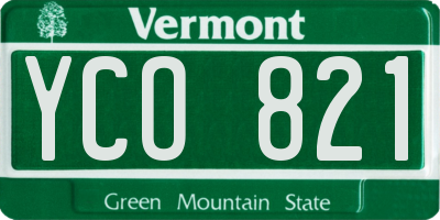 VT license plate YCO821