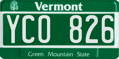 VT license plate YCO826