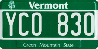 VT license plate YCO830