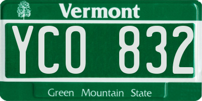 VT license plate YCO832