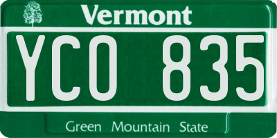 VT license plate YCO835