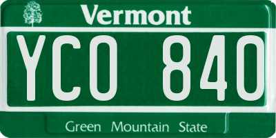 VT license plate YCO840