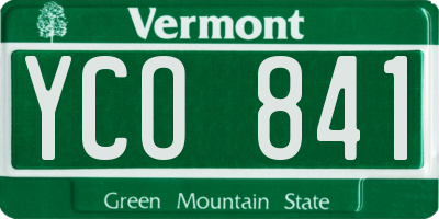 VT license plate YCO841