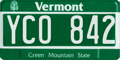 VT license plate YCO842