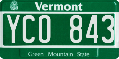 VT license plate YCO843