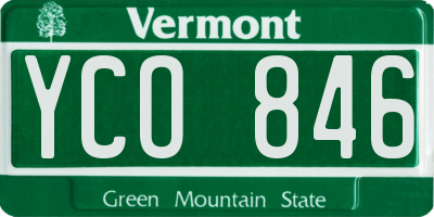 VT license plate YCO846