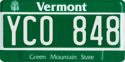 VT license plate YCO848