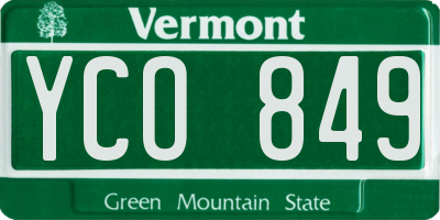 VT license plate YCO849