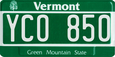 VT license plate YCO850