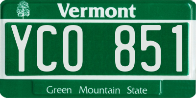 VT license plate YCO851