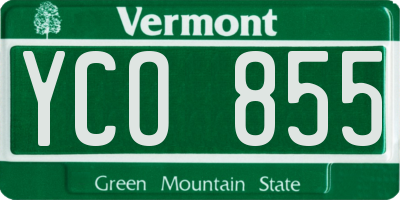 VT license plate YCO855