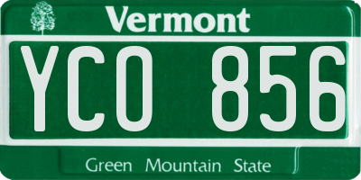 VT license plate YCO856