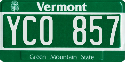 VT license plate YCO857