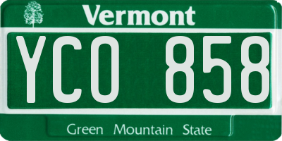 VT license plate YCO858