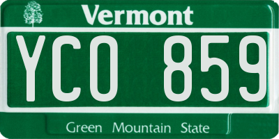 VT license plate YCO859