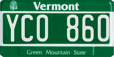 VT license plate YCO860