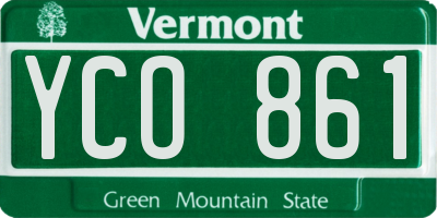 VT license plate YCO861
