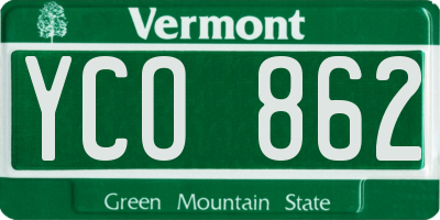 VT license plate YCO862