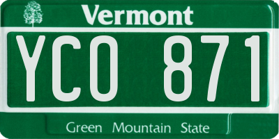 VT license plate YCO871