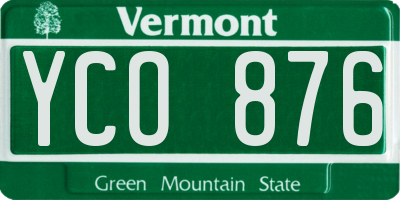 VT license plate YCO876