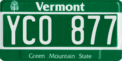 VT license plate YCO877
