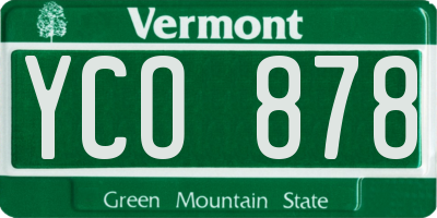 VT license plate YCO878