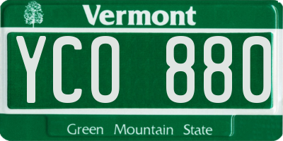 VT license plate YCO880