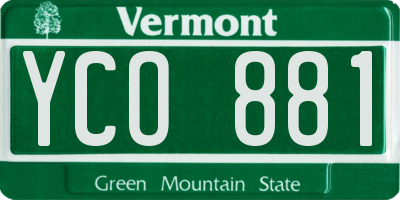 VT license plate YCO881