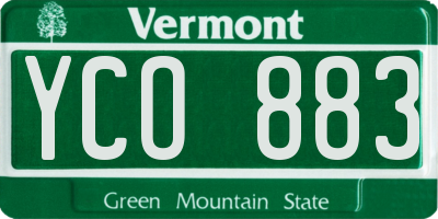 VT license plate YCO883