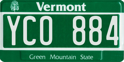 VT license plate YCO884