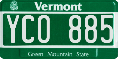 VT license plate YCO885