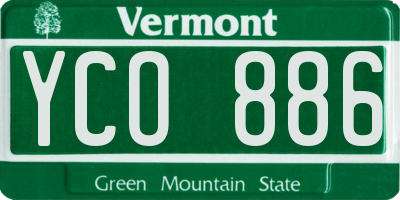 VT license plate YCO886