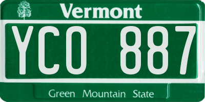 VT license plate YCO887