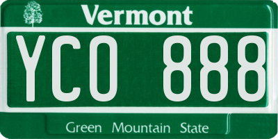 VT license plate YCO888