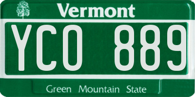VT license plate YCO889