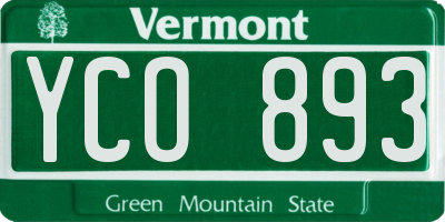 VT license plate YCO893
