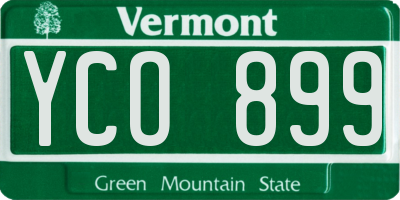 VT license plate YCO899