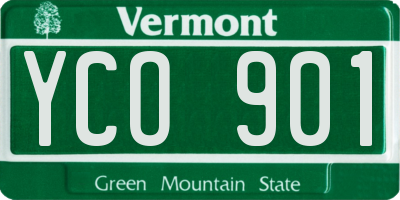 VT license plate YCO901