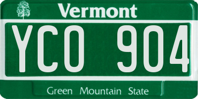 VT license plate YCO904