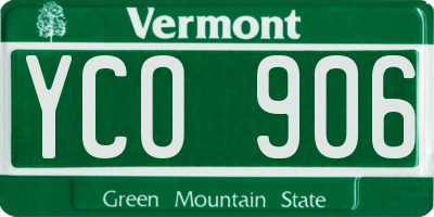 VT license plate YCO906